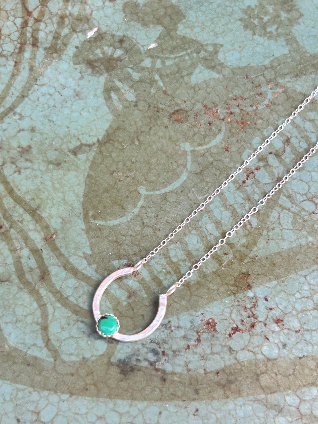 Lucky Horseshoe Charm Necklace - Turquoise-1