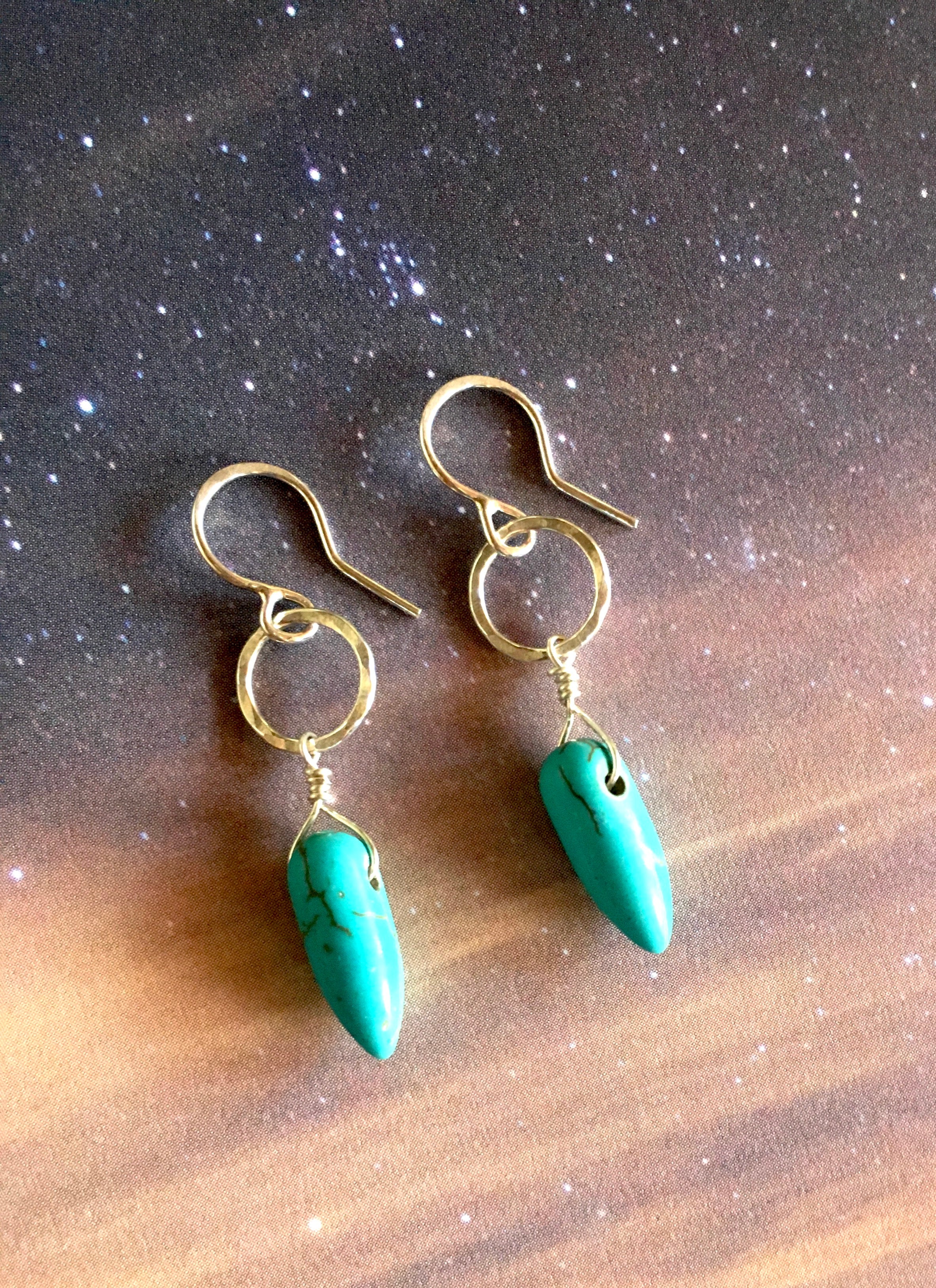 Mini Turquoise Drop Earrings-0
