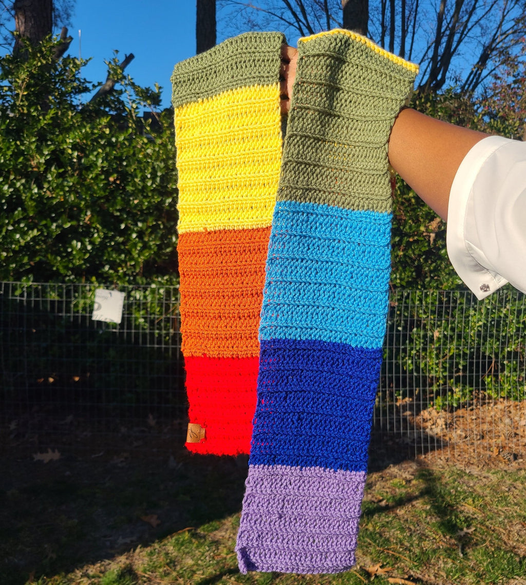Blocked Rainbow Scarf-0