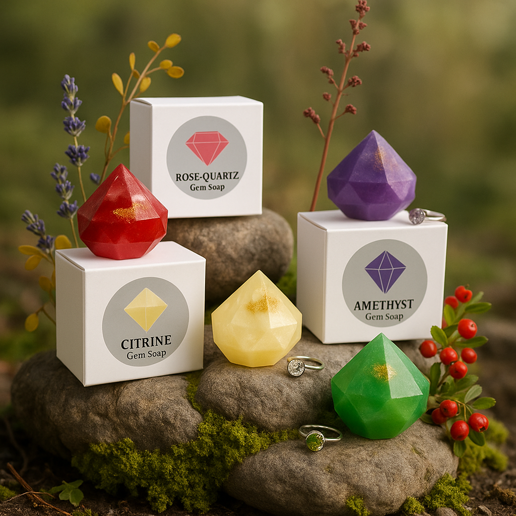 Diamond Birthstone Gem Soap with Hidden Silver Ring-2